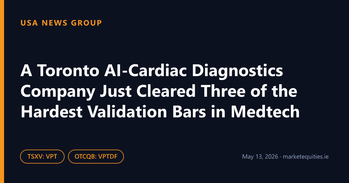 USA News Group: A Toronto AI-Cardiac Diagnostics Company Just Cleared Three of the Hardest Validation Bars in…