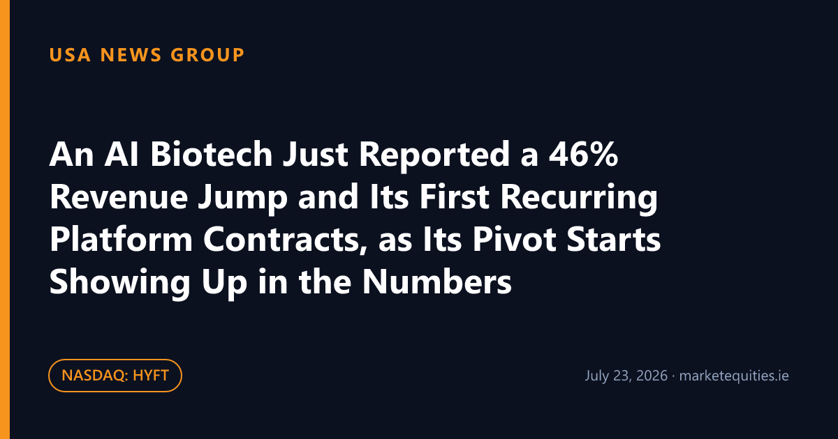 USA News Group: An AI Biotech Just Reported a 46% Revenue Jump and Its First Recurring Platform Contracts, as Its…