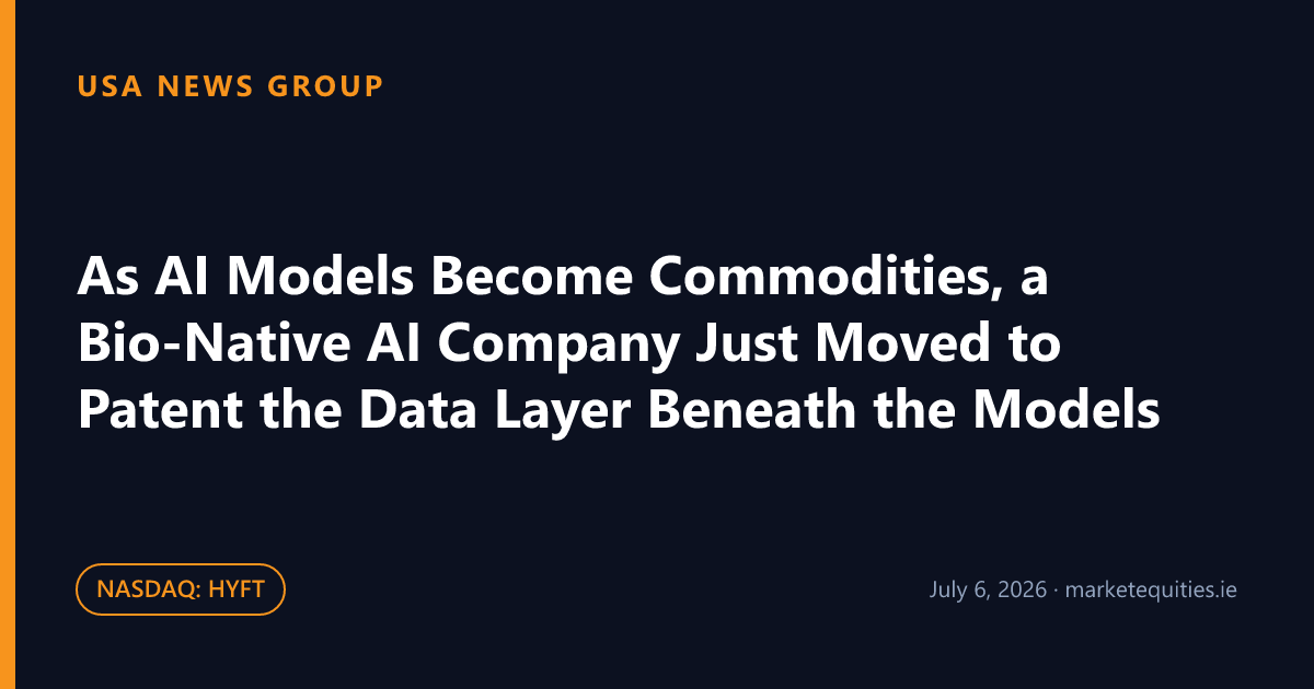 USA News Group: As AI Models Become Commodities, a Bio-Native AI Company Just Moved to Patent the Data Layer…