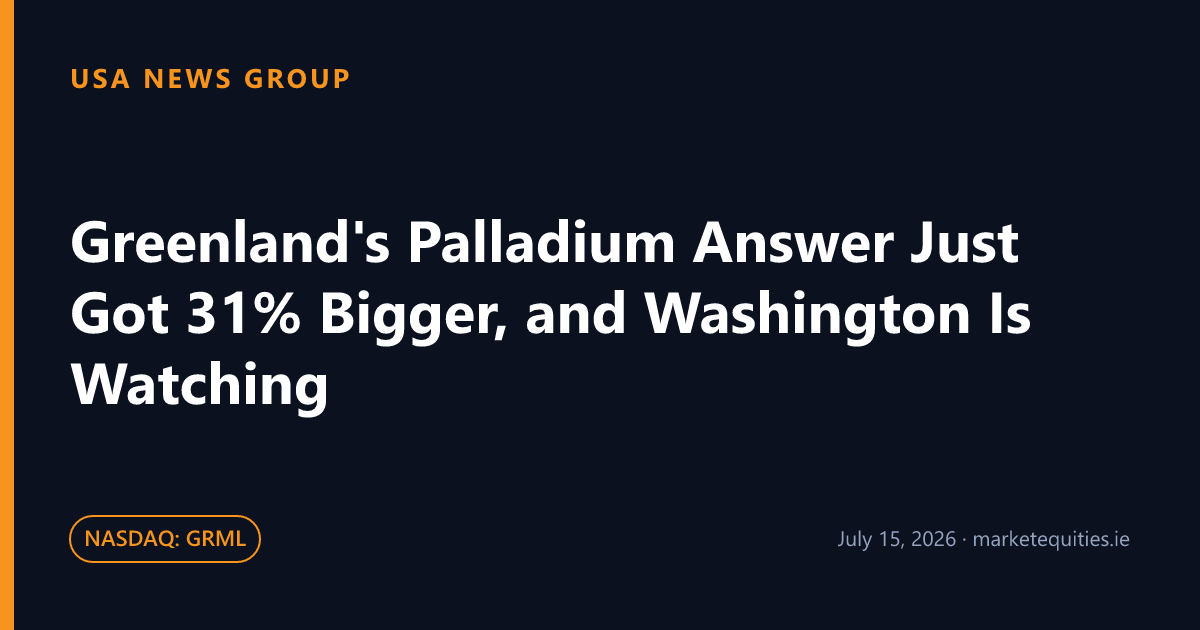 USA News Group: Greenland's Palladium Answer Just Got 31% Bigger, and Washington Is Watching