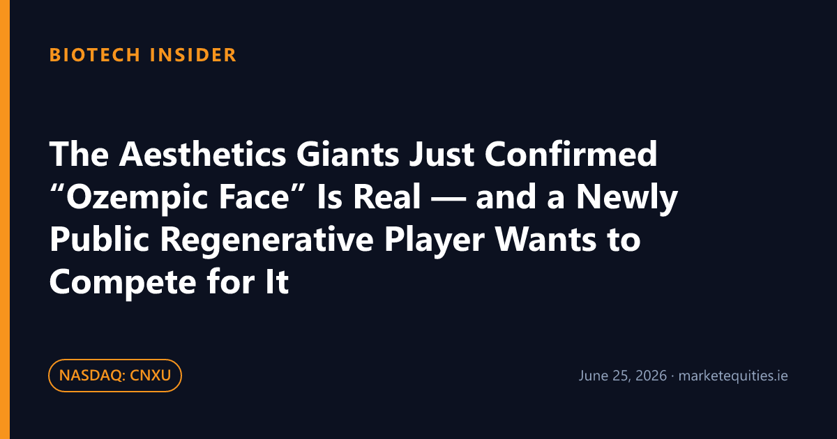 Biotech Insider: The Aesthetics Giants Just Confirmed “Ozempic Face” Is Real — and a Newly Public Regenerative…