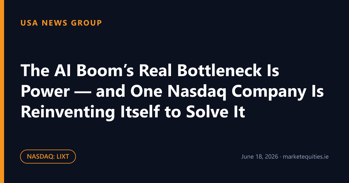USA News Group: The AI Boom’s Real Bottleneck Is Power — and One Nasdaq Company Is Reinventing Itself to Solve It