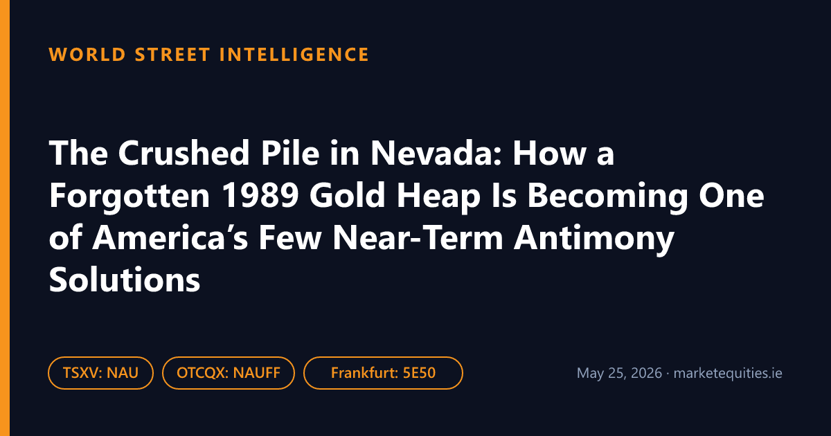 World Street Intelligence: The Crushed Pile in Nevada: How a Forgotten 1989 Gold Heap Is Becoming One of America’s Few…