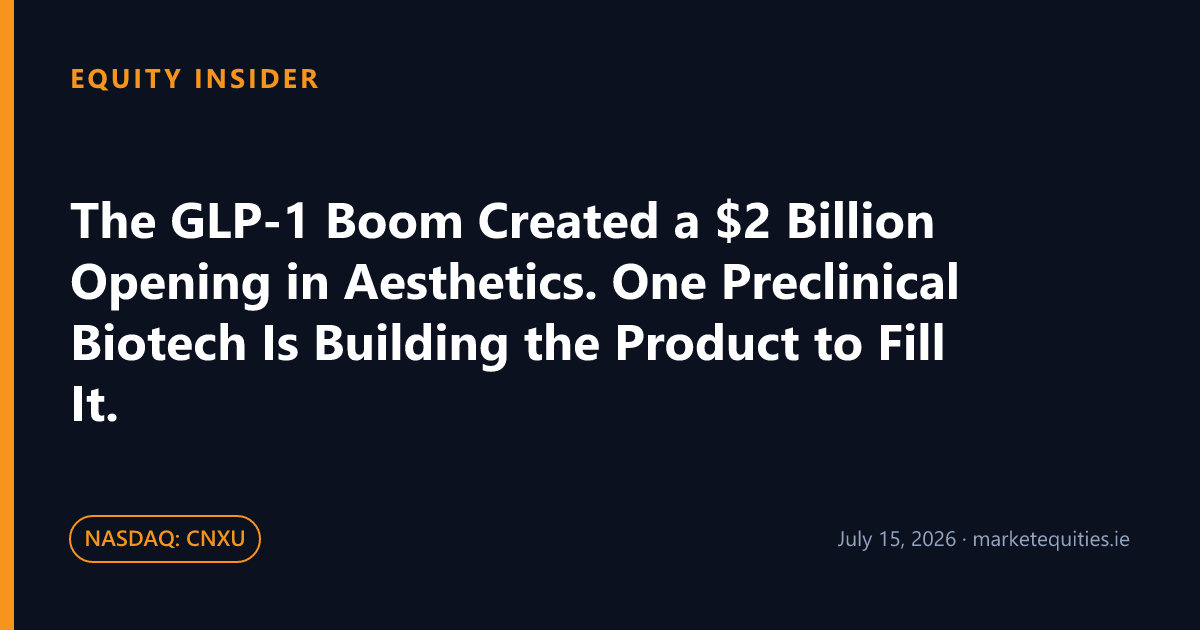 Equity Insider: The GLP-1 Boom Created a $2 Billion Opening in Aesthetics. One Preclinical Biotech Is Building the…